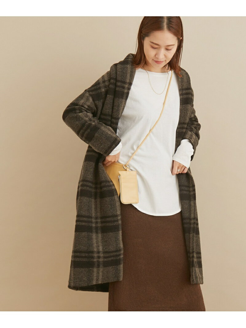【SALE／70%OFF】SALON adam et rope' 【イタリアンエアリー】チェックコート サロン アダム エ ロペ コート/ジャケット コート/ジャケットその他 ブラウン【送料無料】のサムネイル