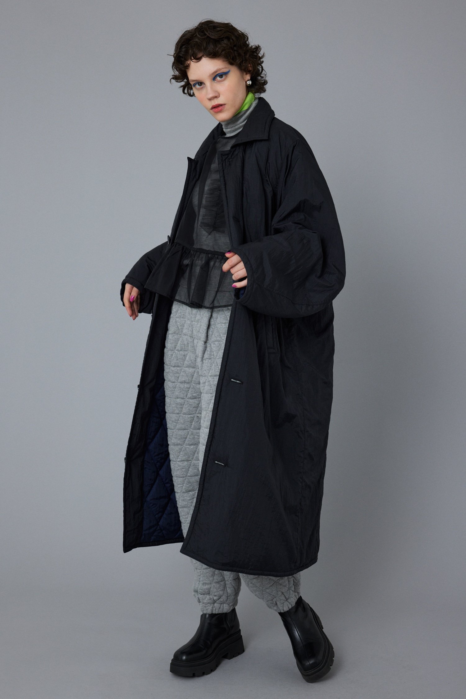 【SALE／20 OFF】HeRIN.CYE Long soutien collar coat ヘリンドットサイ ジャケット アウター その他のジャケット アウター ブラック イエロー【送料無料】