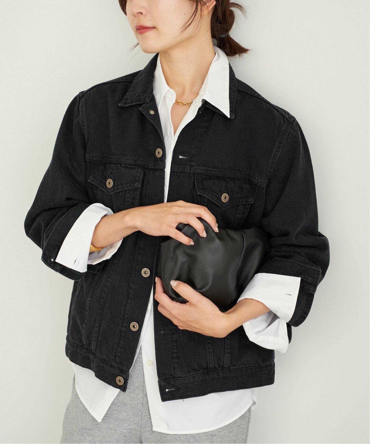 【SALE／30%OFF】plage 《追加》デニムジャケット プラージュ ジャケット・アウター デニムジャケット ネイビー ブラック【送料無料】のサムネイル