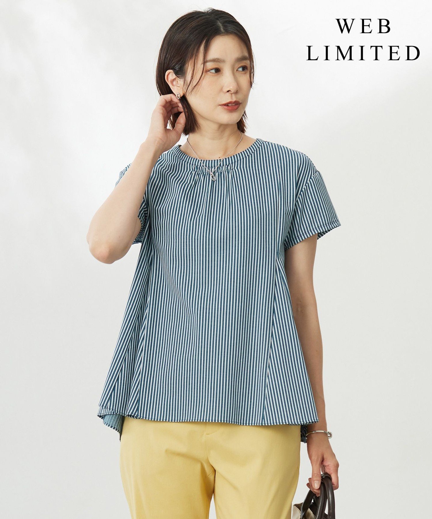 J.PRESS 【WEB限定・洗える】ストライプジャージー フレア カットソー ジェイプレス トップス カットソー・Tシャツ