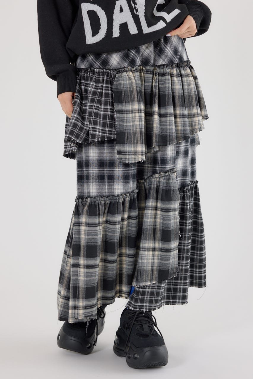 RODEO CROWNS WIDE BOWL ランダムティアードチェックスカート ロデオクラウンズワイドボウル スカート ロング・マキシスカート ブラウン ブラック【送料無料】のサムネイル