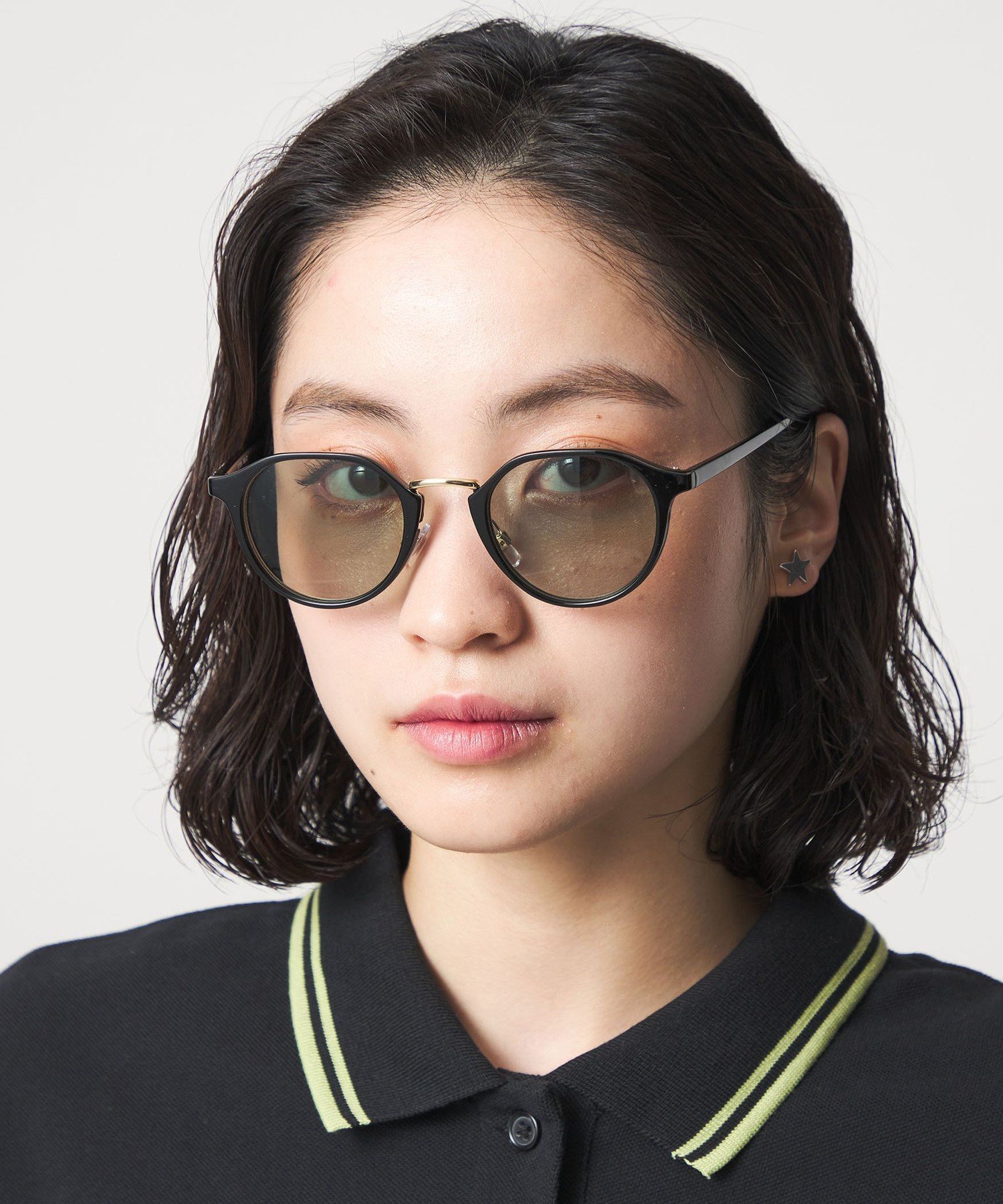 CITEN ＜CITEN＞ケース付きカラーグラスメタルリム シテン ファッション雑貨 サングラス ブラウン グリーン