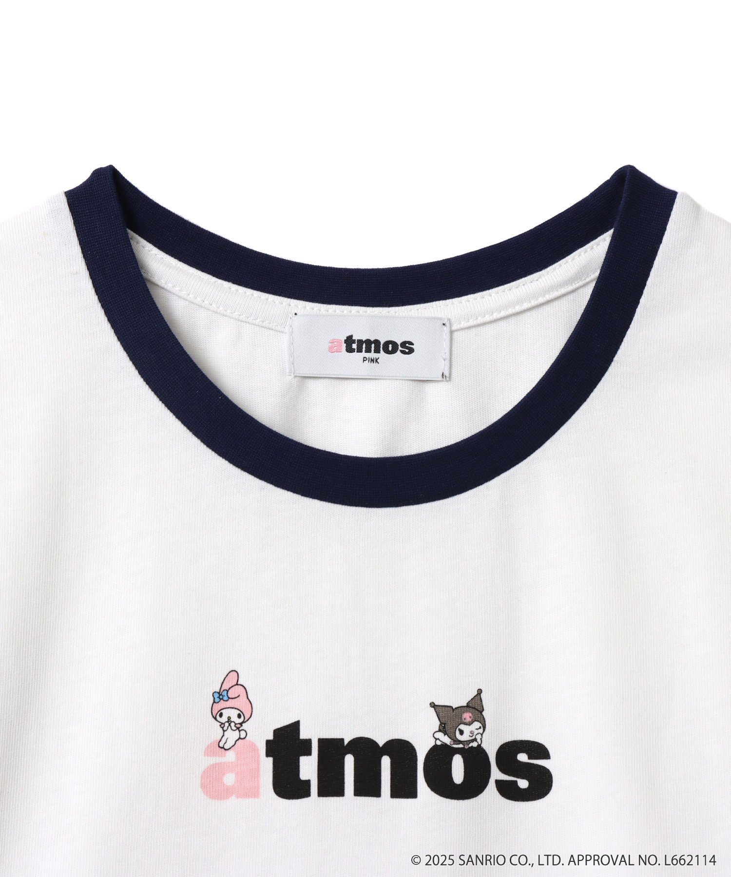 atmos pink atmos pink x MY MELODY & KUROMI Ringer Neck T-shirt WHITE アトモス トップス カットソー・Tシャツ ホワイト