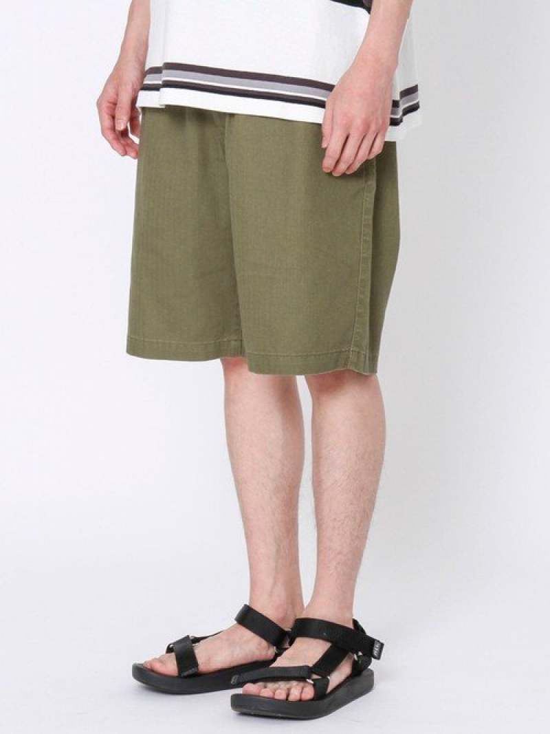 【SALE／58%OFF】coen ヘリンボーンショーツ(ショートパンツ/ハーフパンツ) コーエン パンツ その他のパンツ カーキ ネイビーのサムネイル