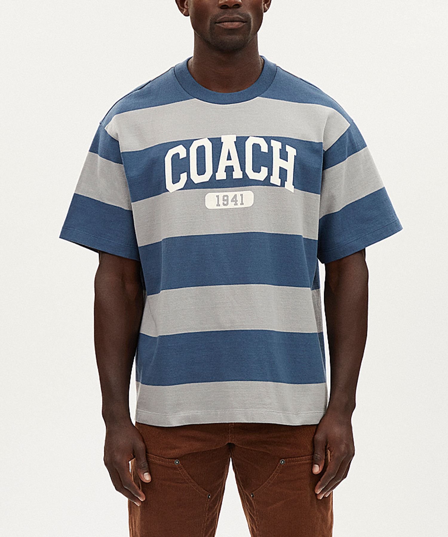 【SALE／62%OFF】COACH OUTLET ラグビー ストライプ Tシャツ コーチ　アウトレット トップス カットソー・Tシャツ ブルー【送料無料】
