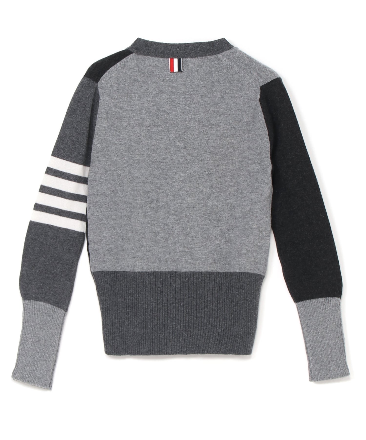 THOM BROWNE FUNMIX CLASSIC V-NECK CARDIGAN W/ 4 BAR IN CASHMERE トムブラウン トップス カーディガン グレー【送料無料】