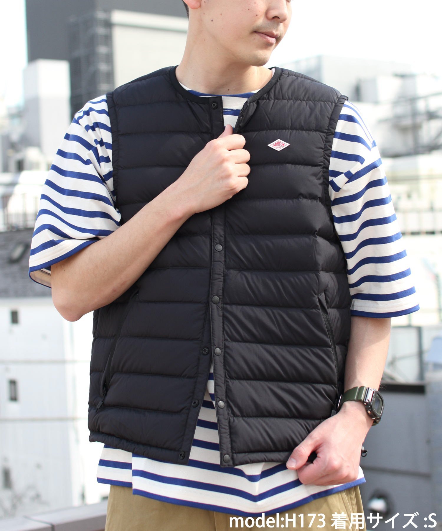 ダントン ダウン メンズ DANTON DANTON/(M)INNER DOWN CREW VEST ステップス トップス ベスト・ジレ ブラック グレー ネイビー カーキ ベージュ【送料無料】