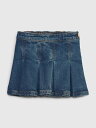 【SALE／40%OFF】GAP (K)ウォッシュウェル オーガニックコットン プリーツ デニムスカート (幼児) ギャップ スカート ミニスカート ブルー