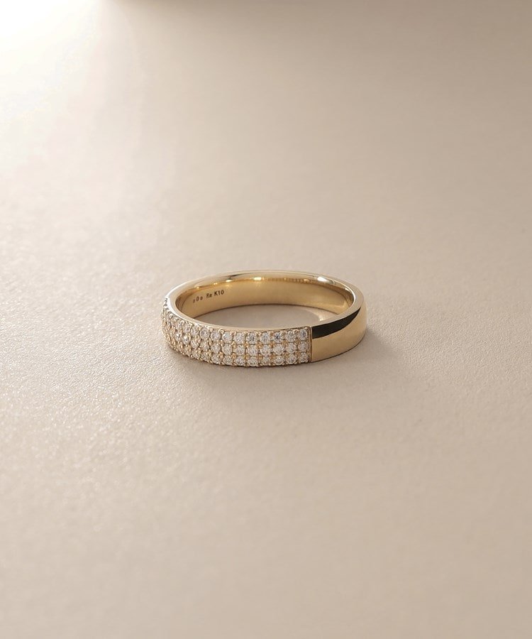 Rakuten FashionのCOCOSHNIK K10【サステナブル】モアサナイトパヴェ リング ココシュニック アクセサリー・腕時計 リング・指輪 イエロー【送料無料】｜アングル2