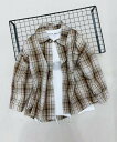 aimoha KIDS 【aimoha-KIDS-】キッズクラシックチェックシャツ アイモハ トップス シャツ・ブラウス ネイビー ブラウン
