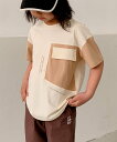 【SALE/70%OFF】aimoha KIDS 【aimoha-KIDS-】キッズ 配色プリントTシャツ アイモハ トップス カットソー・Tシャツ ベージュ
