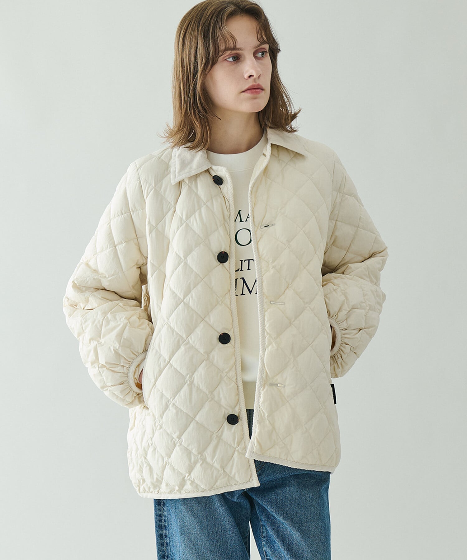 Bshop Gymphlex ｜ キルトダウンパフスリーブミドルコート SOLID WOMEN ビショップ ジャケット・アウタ..