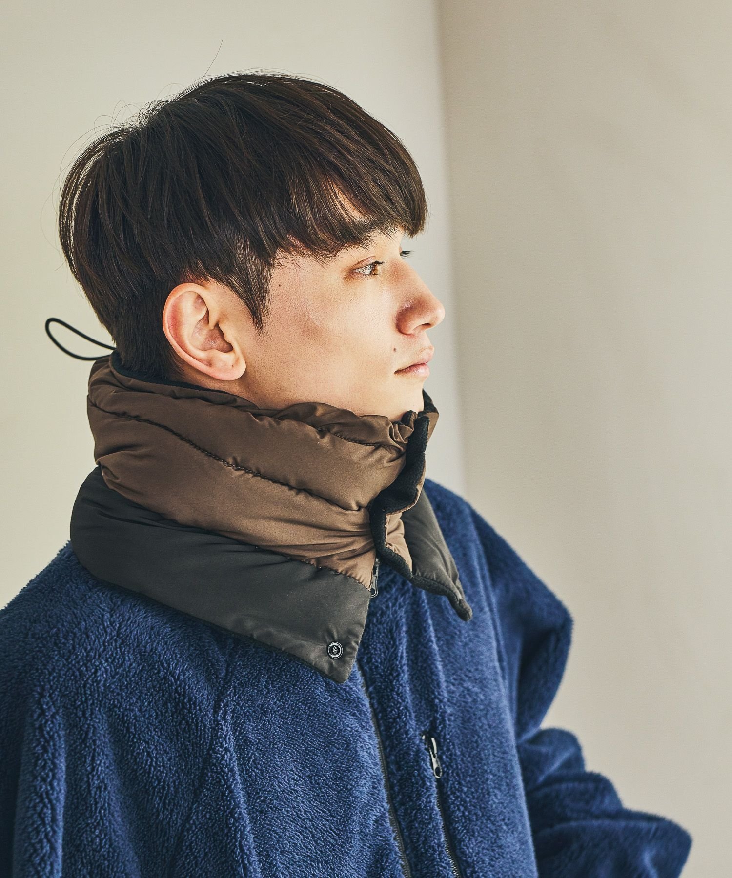 LAKOLE 中綿ネックウォーマー ラコレ ファッション雑貨 マフラー・ストール・ネックウォーマー ブラウ..