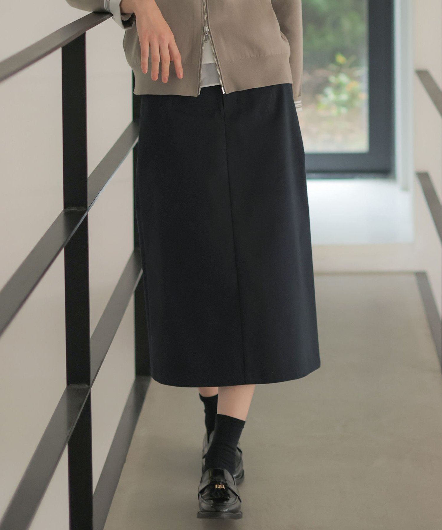 【SALE／30%OFF】J.PRESS チノストレッチ ナロー スカート ジェイプレス スカート ロング・マキシスカート ベージュ ネイビー【送料無料】