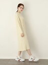 【SALE/60%OFF】earth music&ecology Natural Label リブ求心編みニットワンピース アースミュージック&エコロジー ワンピース 長袖ワンピース ホワイト グレー ブラック グリーン