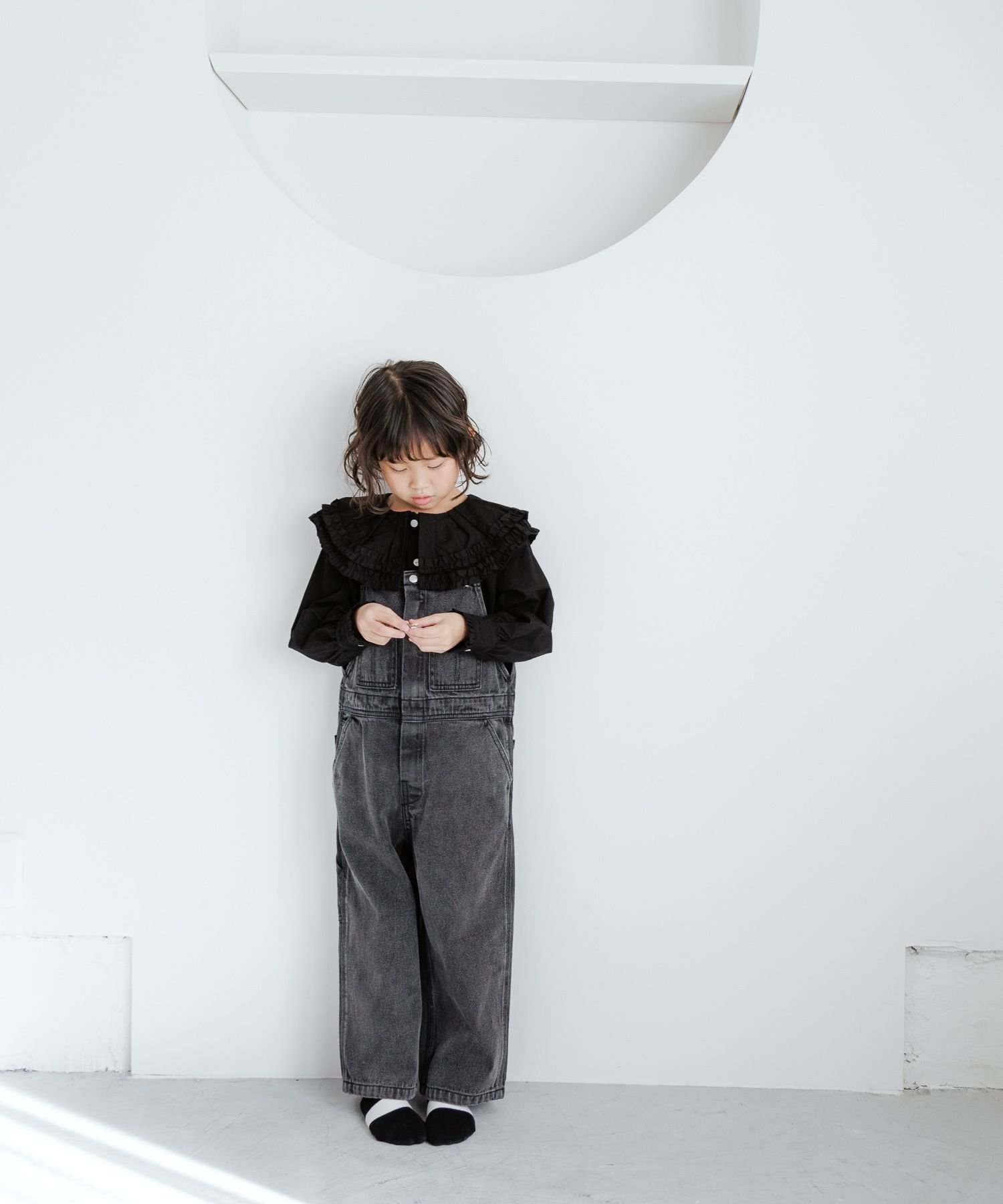 LOWRYS FARM デニムオーバーオール ローリーズファーム パンツ ジーンズ・デニムパンツ ブラック ブルー【送料無料】のサムネイル