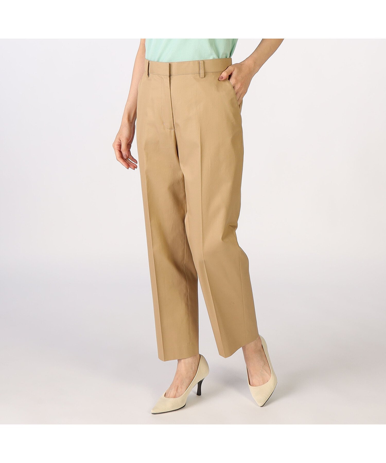 KEITH 80/2ギャバジンパンツ キース パンツ その他のパンツ ネイビー ベージュ
