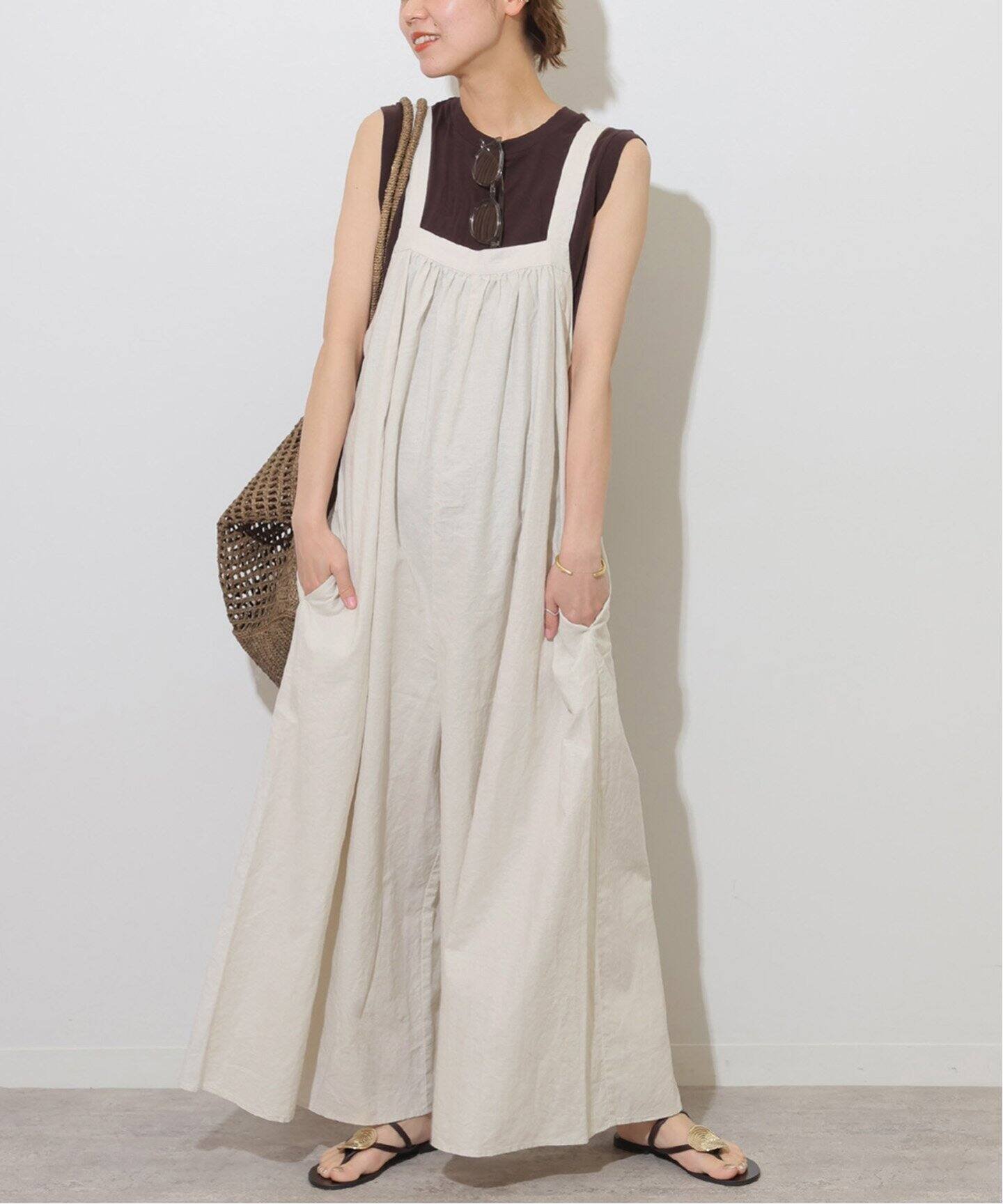 JOURNAL STANDARD relume ギャザーサロペット ジャーナル スタンダード レリューム オールインワン・オーバーオール オーバーオール・サロペット ブラウン【送料無料】のサムネイル