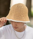 【SALE/50%OFF】improves ポリエステル素材 クロシェハット インプローブス 帽子 ハット ブラック ベージュ ホワイト