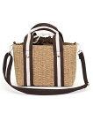 【SALE/20%OFF】COOCO ボーダーテープハンドルペーパー2WAYミニトートバッグ プードゥードゥー バッグ かごバッグ ベージュ ブラウン【送料無料...
