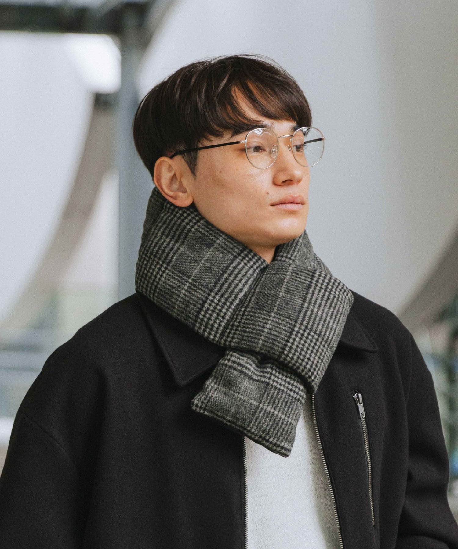 LAKOLE アソート柄中綿マフラー ラコレ ファッション雑貨 マフラー・ストール・ネックウォーマー ブラ..