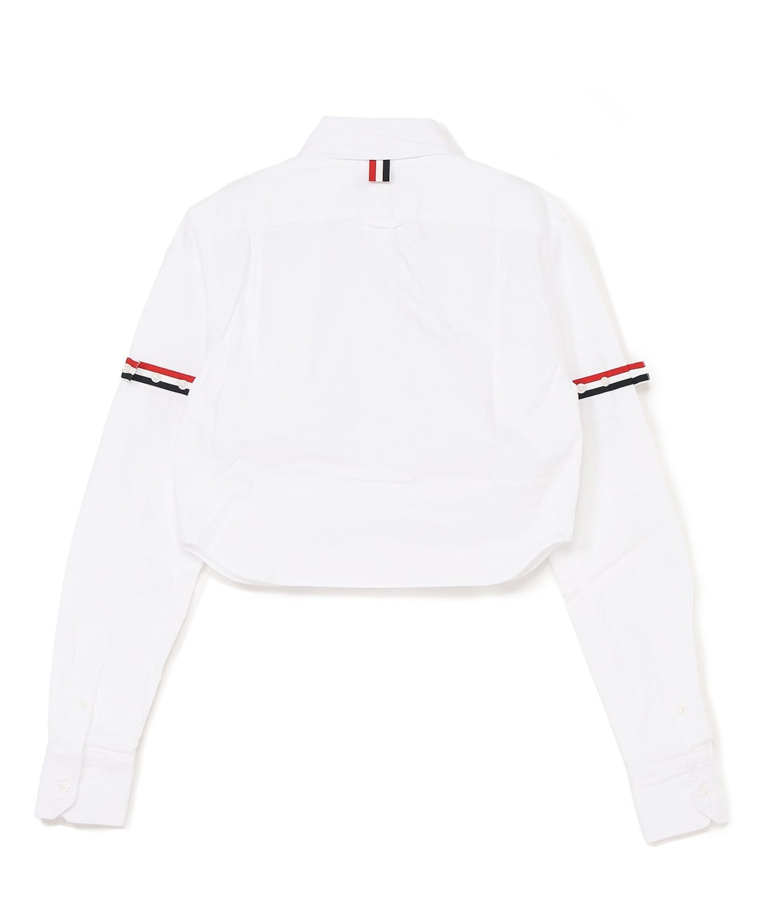 THOM BROWNE CLASSIC CROPPED ROUND COLLAR SHIRT トムブラウン トップス シャツ・ブラウス ホワイト【送料無料】