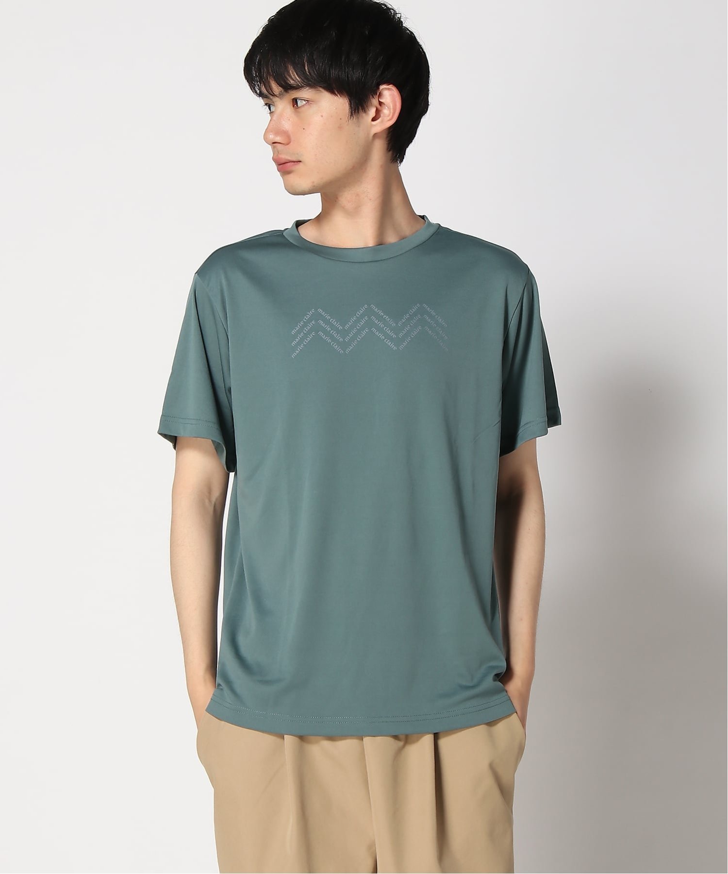 marie claire sport marie claire sport/(M)グラフィックTシャツ ニッキー トップス カットソー・Tシャツ ホワイト イエロー カーキグリーン