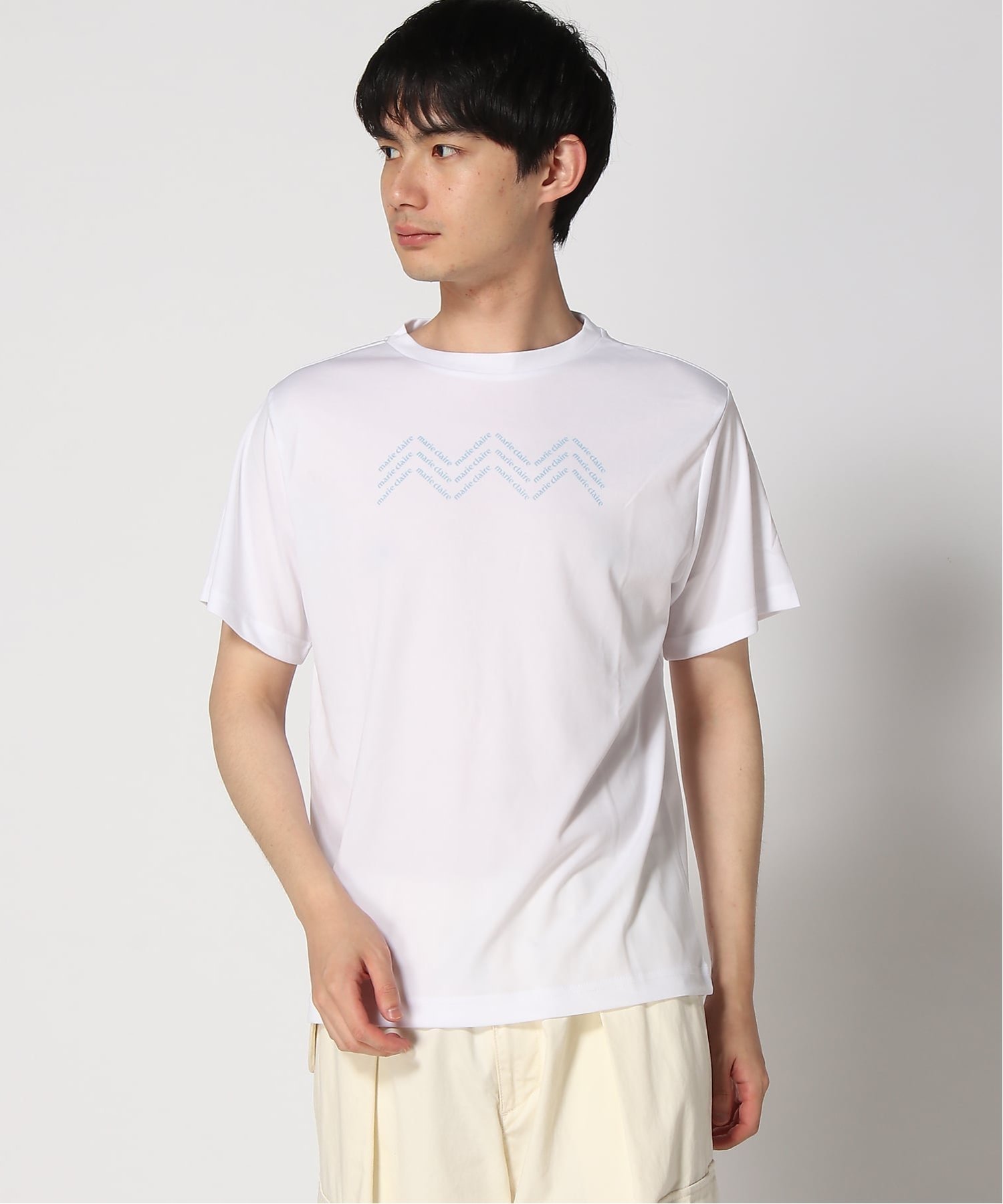 marie claire sport marie claire sport/(M)グラフィックTシャツ ニッキー トップス カットソー・Tシャツ ホワイト イエロー カーキグリーン