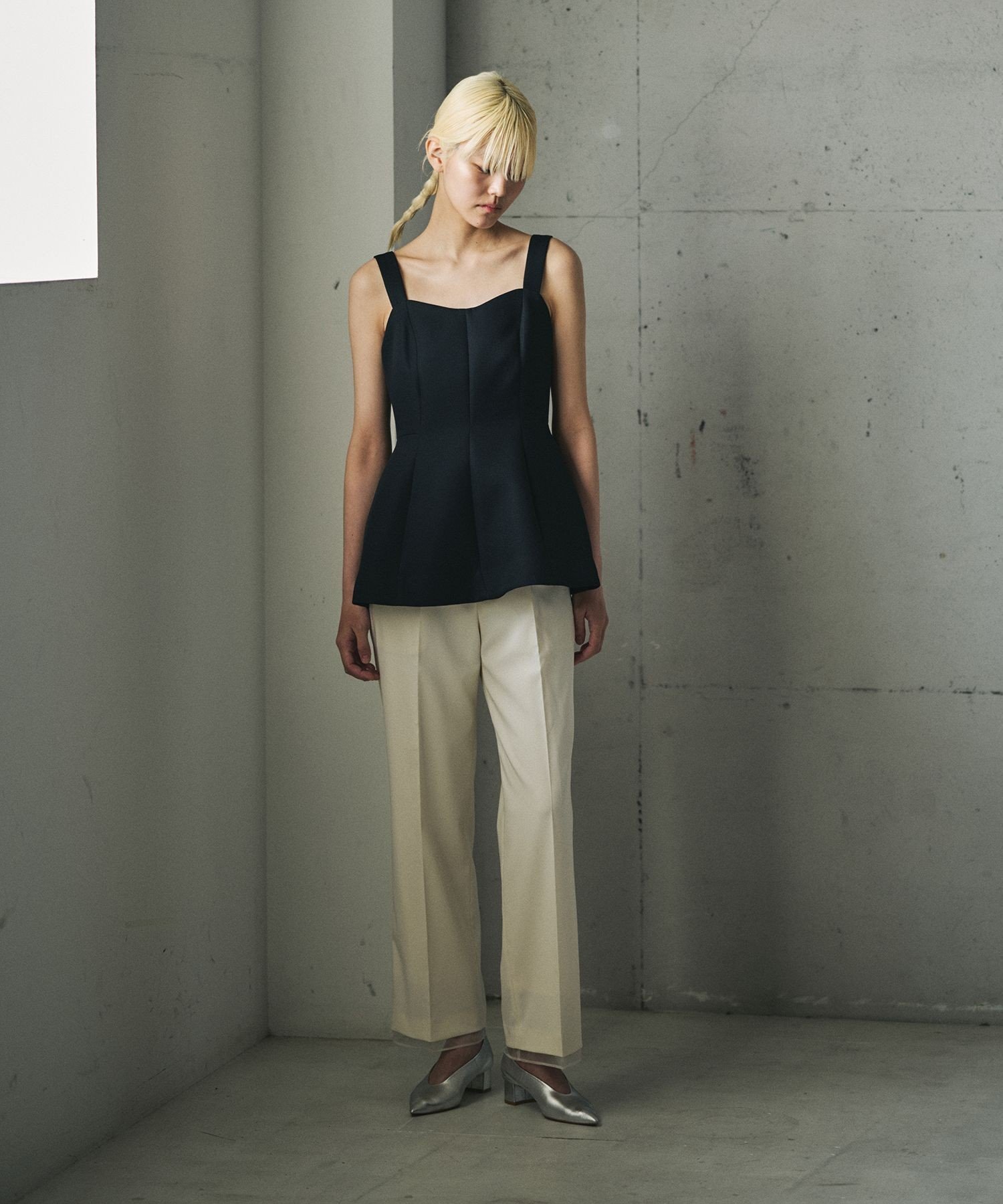 REALM 【一部店舗限定】【REALM(レルム)】SETUP PANTS｜レイヤードパンツ ロペ パンツ スラックス・ドレスパンツ ホワイト ブラック