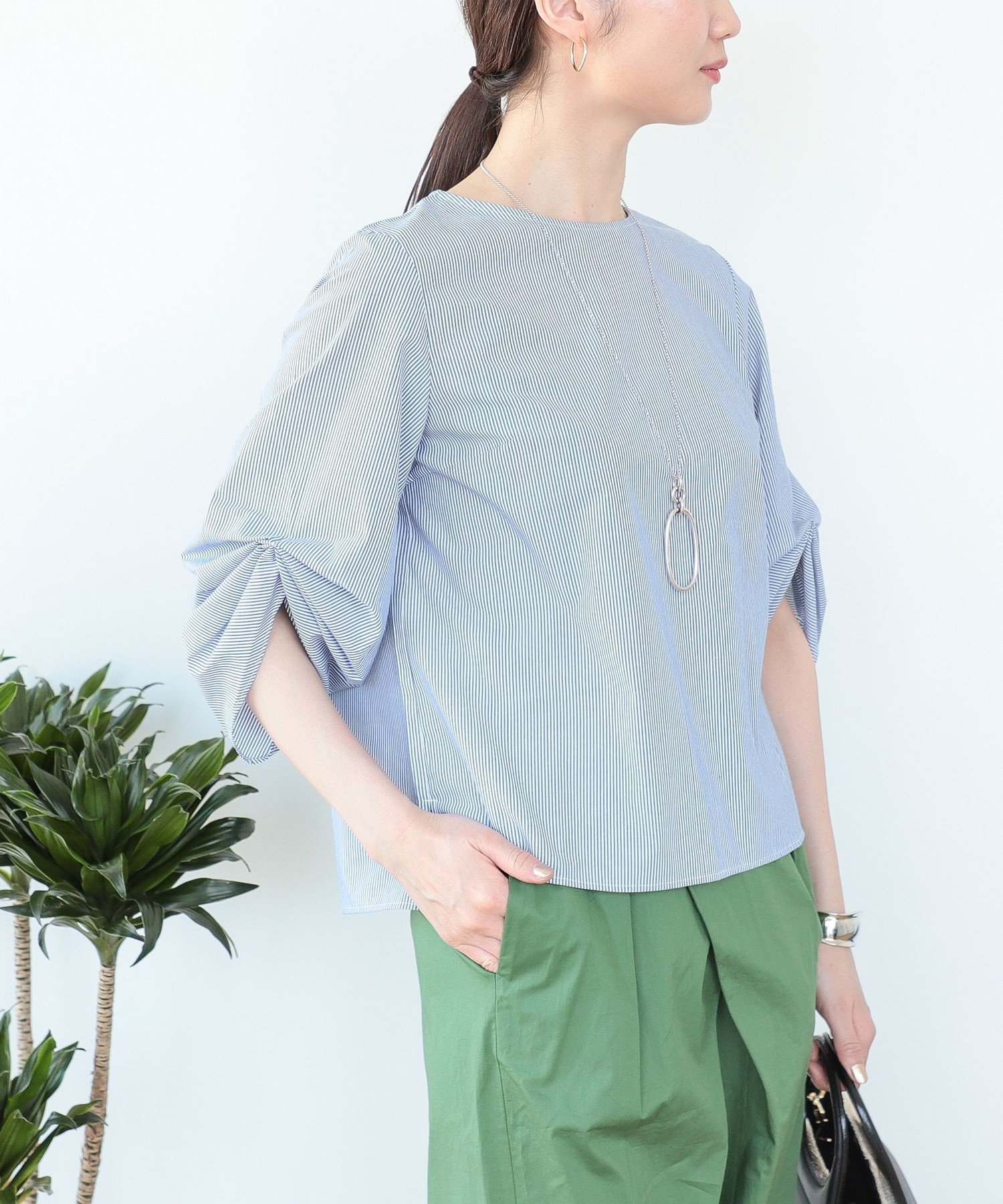 BEAMS HEART BEAMS HEART / 袖ボリュームタック ブラウス プレゼント 母の日 ビームス ハート トップス シャツ・ブラウス ネイビー【送料無料】のサムネイル