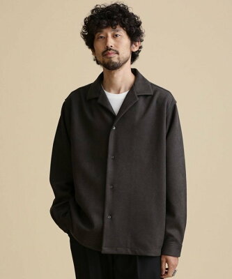 【SALE/50%OFF】LB.04 LB.04/フェイクスウェードオープンカラーシャツ ナノユニバース トップス シャツ・ブラウス グレー ブラック ブラウン【送料無料】