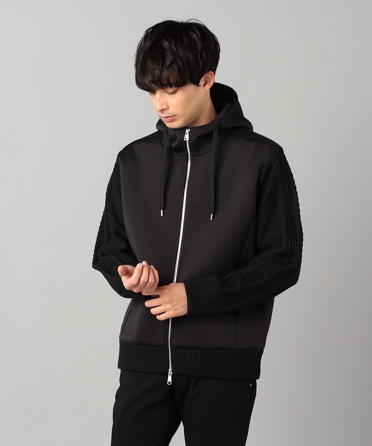 【SALE／10%OFF】COMME CA MEN エアリークッションジャージー*ケーブルニットパーカ コムサメン トップ..