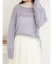 【SALE/60%OFF】Ludic Park 透かしモヘアニット刺繍ロゴプルオーバー ルディックパーク トップス ニット イエロー ブルー(4)