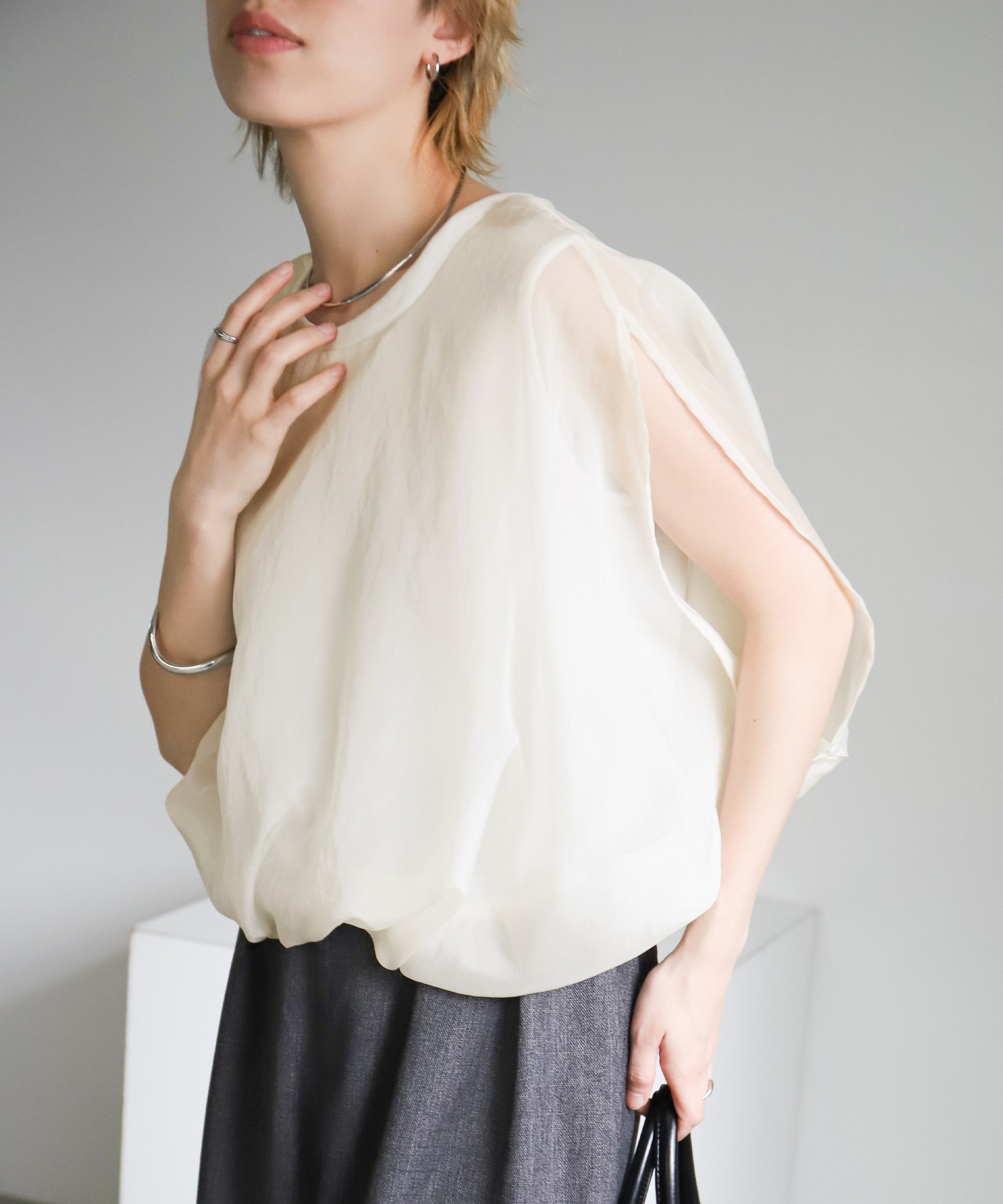 【SALE／20%OFF】SELECT MOCA オーガンジーレイヤードトップス セレクトモカ トップス シャツ・ブラウスのサムネイル