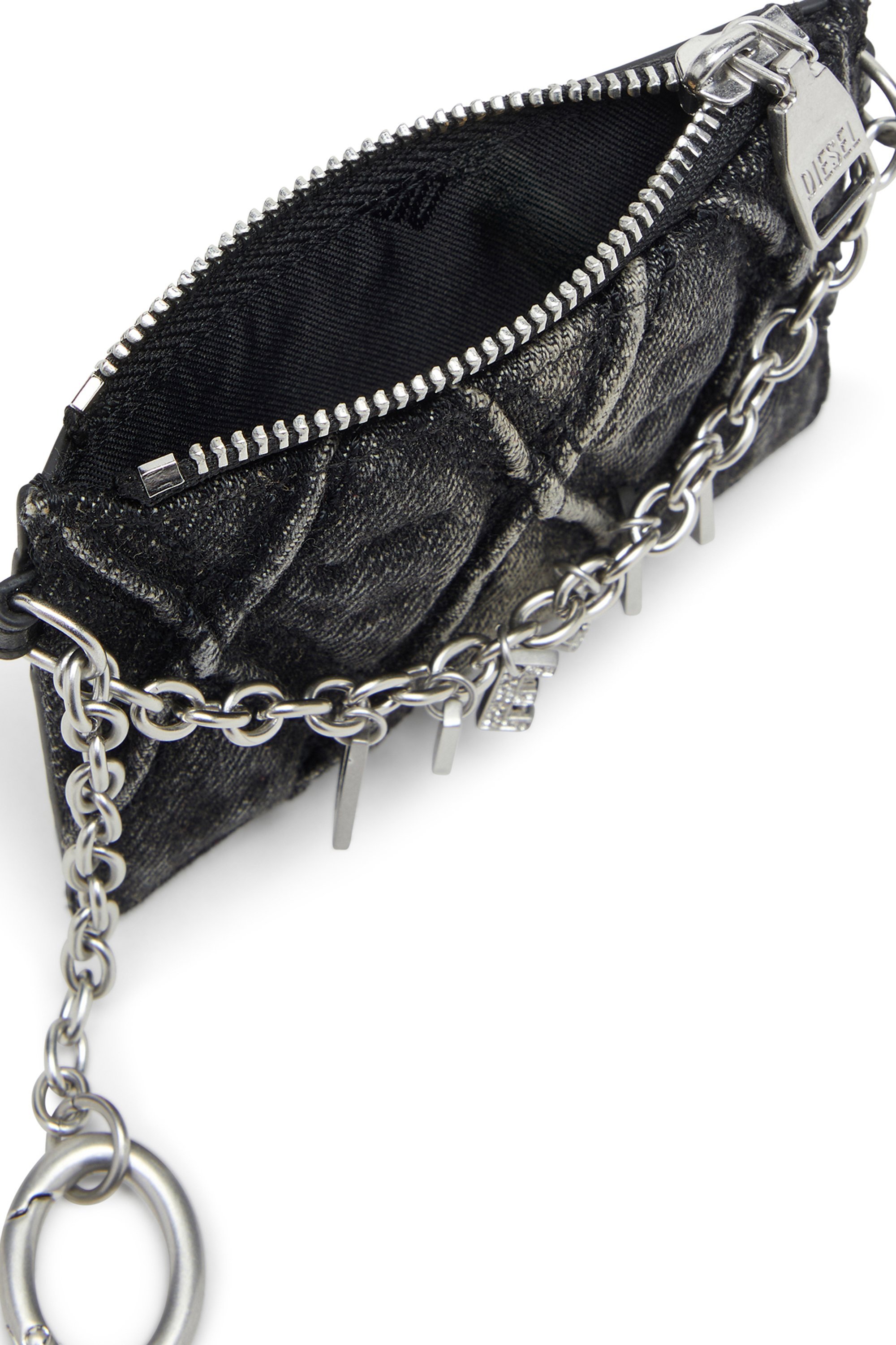 ウィメンズ カードホルダー CARD HOLDER WITH CHAIN ディーゼル 財布・ポーチ・ケース 名刺入れ・カードケース ブラック