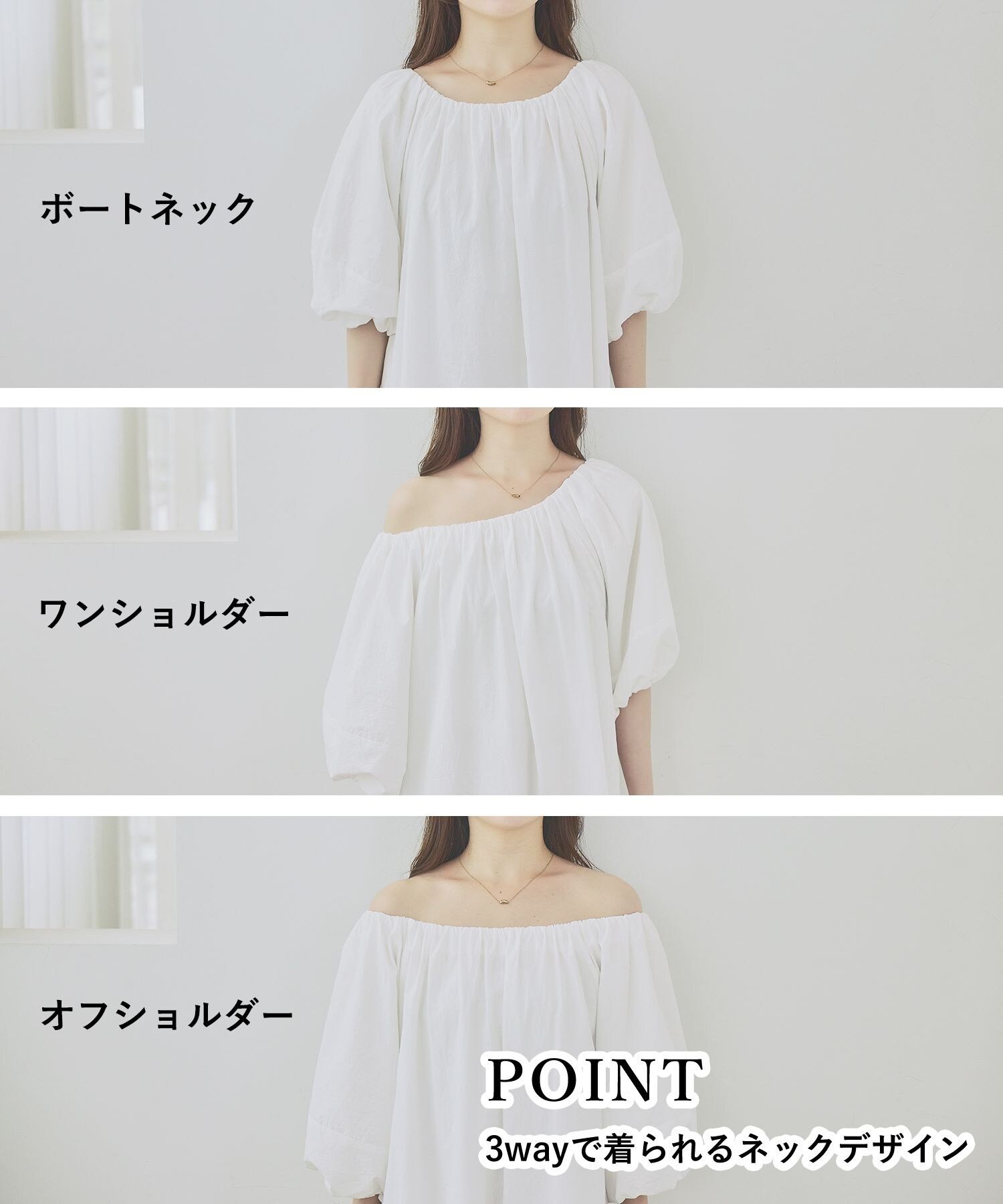 mysty woman ボリュームギャザーワンピース ミスティウーマン ワンピース・ドレス ワンピース ブラック ホワイト