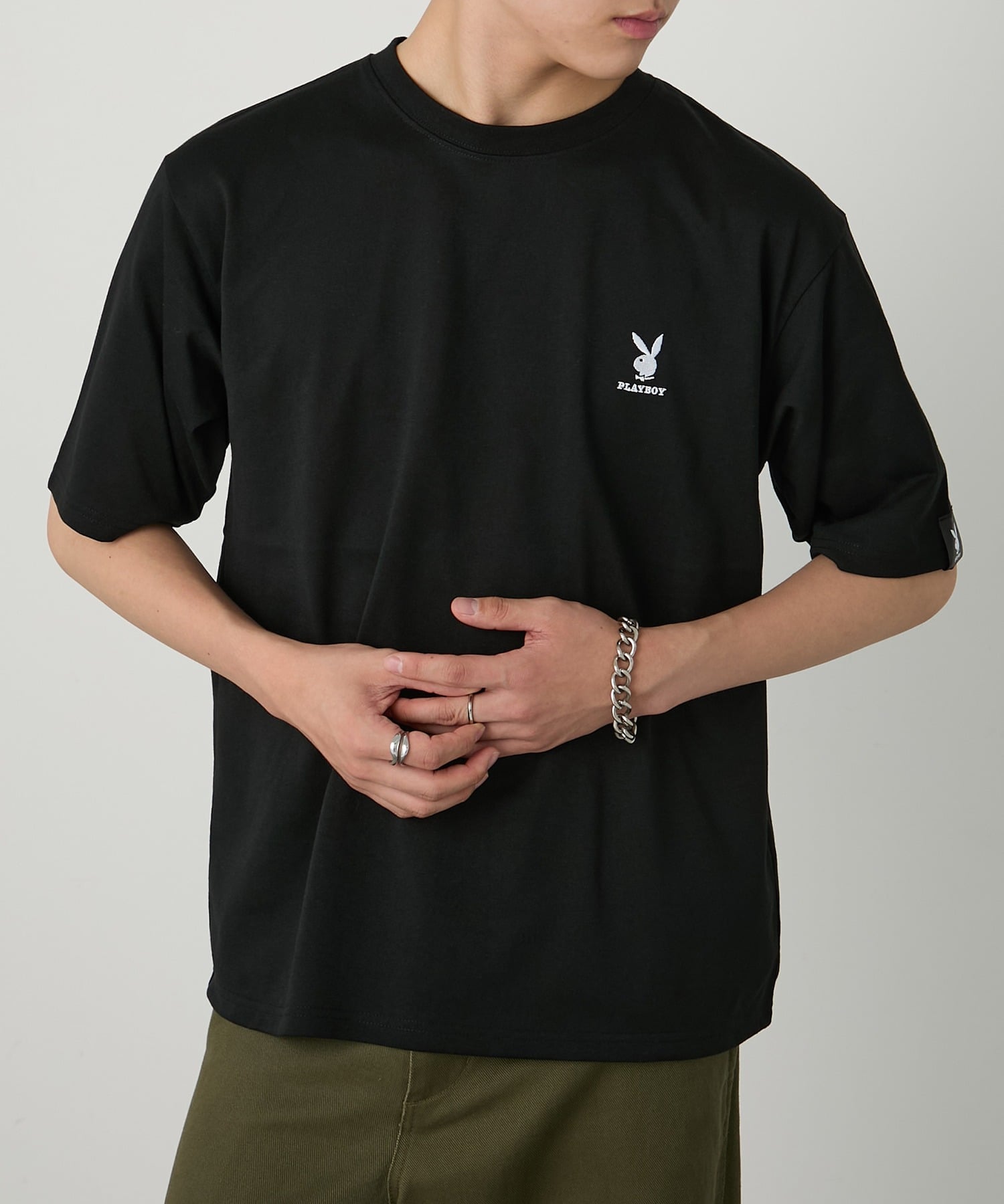 SETUP7 SETUP7/PLAY BOY T 6423-715 セットアップセブン トップス カットソー・Tシャツ ホワイト ブラック
