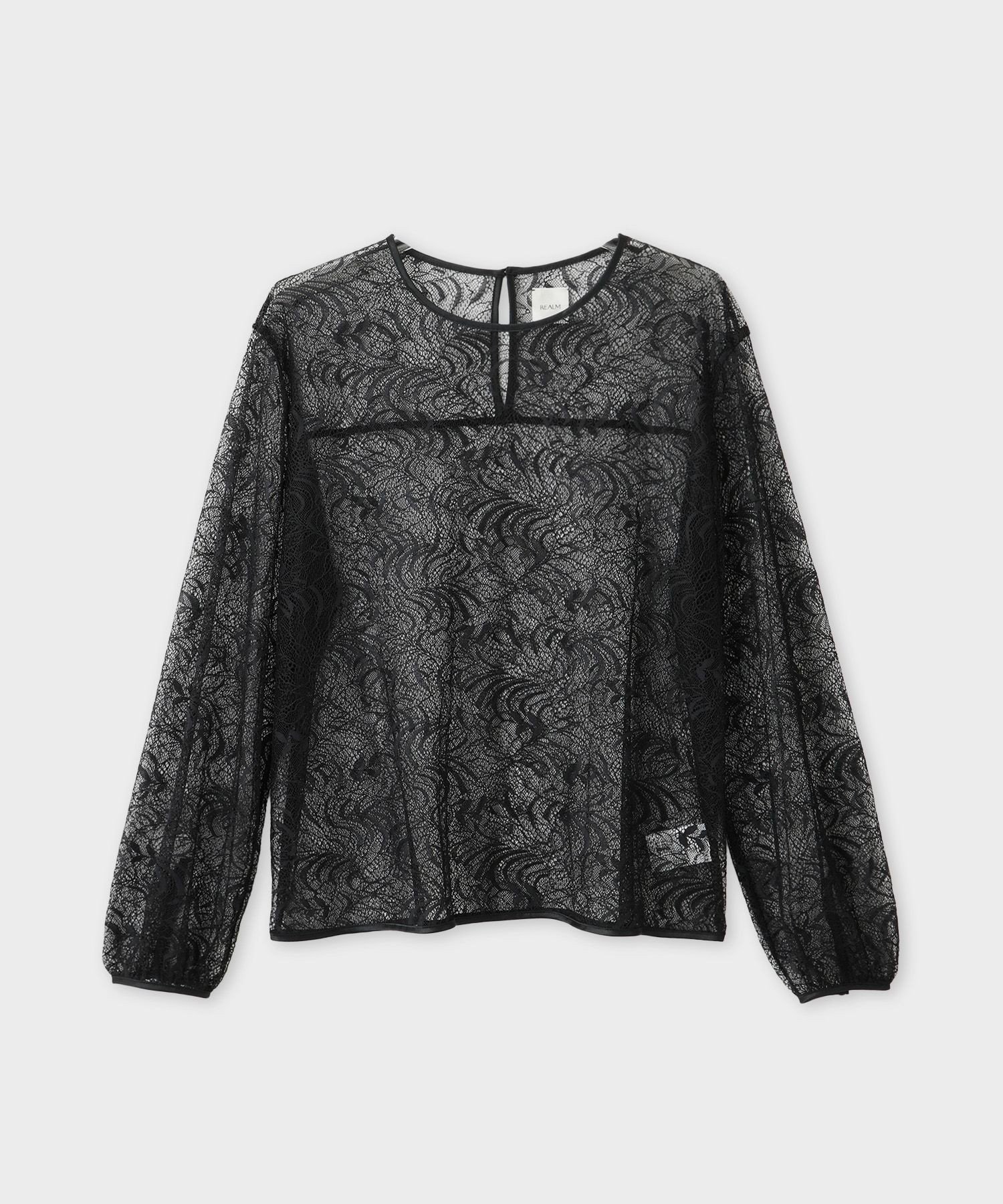 REALM 【一部店舗限定】【REALM(レルム)】LACE BLOUSE｜総レースブラウス ロペ トップス シャツ・ブラウス ホワイト ブラック