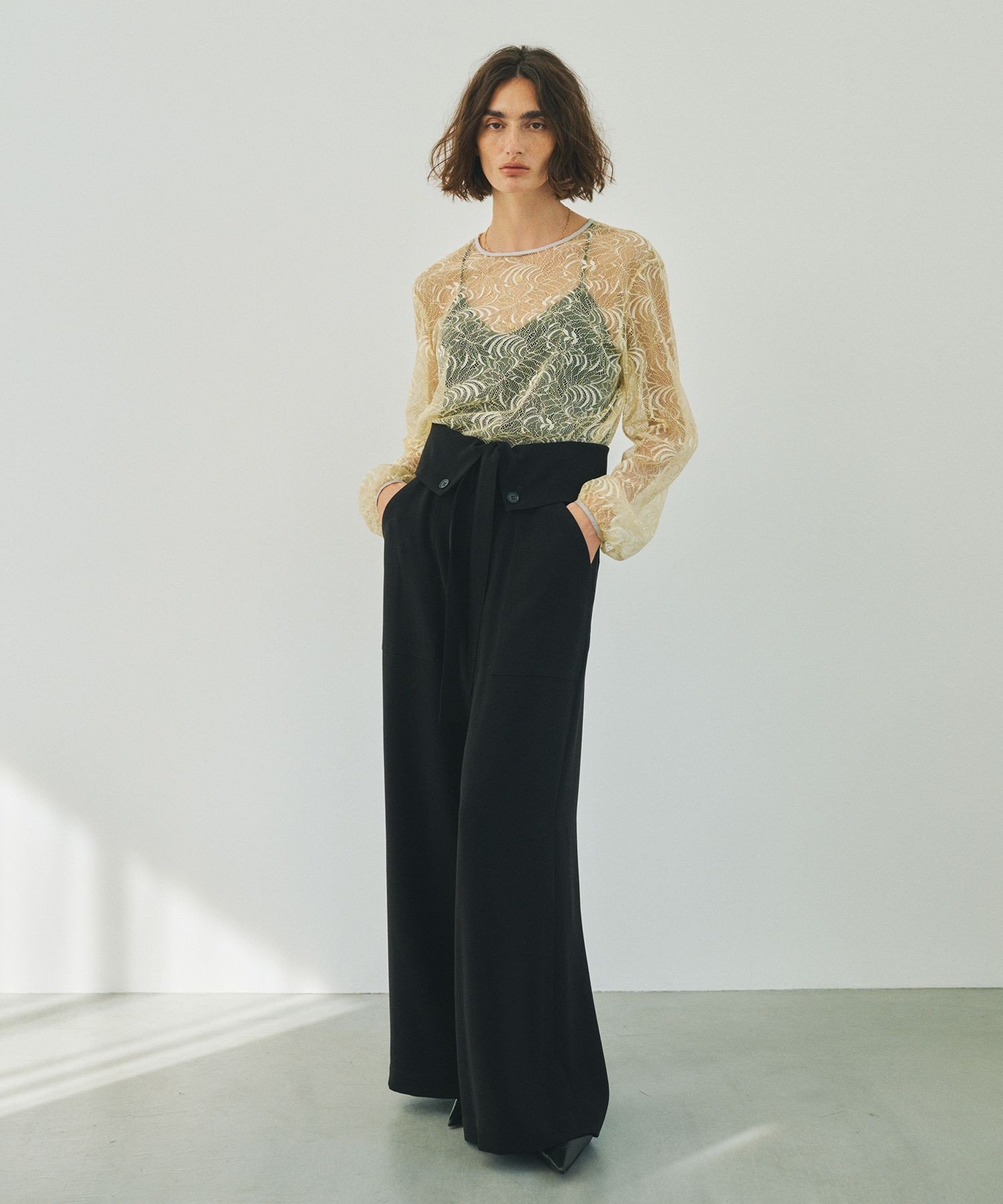 REALM 【一部店舗限定】【REALM(レルム)】LACE BLOUSE｜総レースブラウス ロペ トップス シャツ・ブラウス ホワイト ブラック