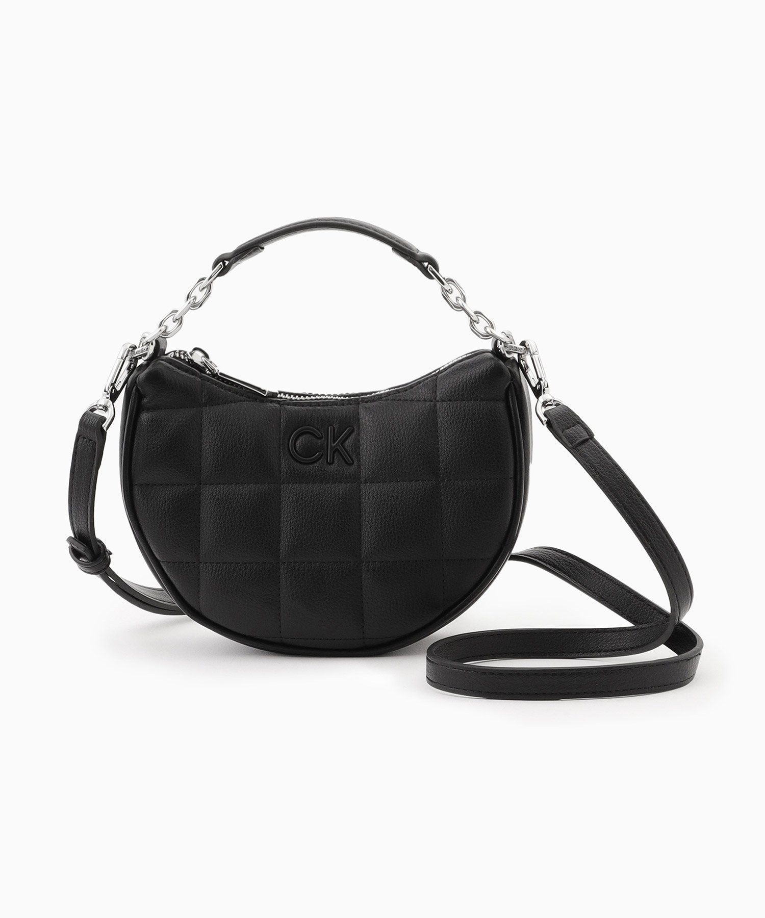 Calvin Klein  カルバンクライン スクエアキルトチェーン ミニバッグ Calvin Klein Jeans Accessory K612020 カルバン・クライン バッグ ショルダーバッグ ブラック グレー