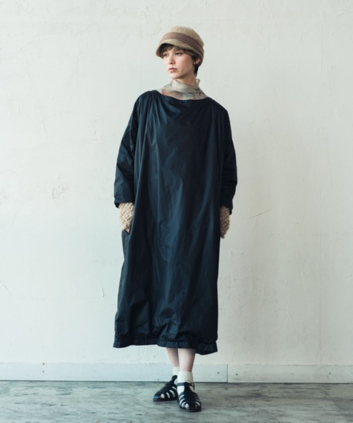 ORIENT MILLINERY ナイロンコクーンブラックドレス オリエント ミリナリー ワンピース・ドレス ワンピース ブラック