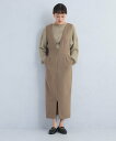 【SALE/50%OFF】UNITED ARROWS green label relaxing <SHIORI IRIE * green label relaxing>フェザープルオーバー * ジャンスカ 2 ユナイテッドアローズ アウトレット ワンピース・ドレス ジャンパースカート グレー ベージュ【送料無料】|詳細画像