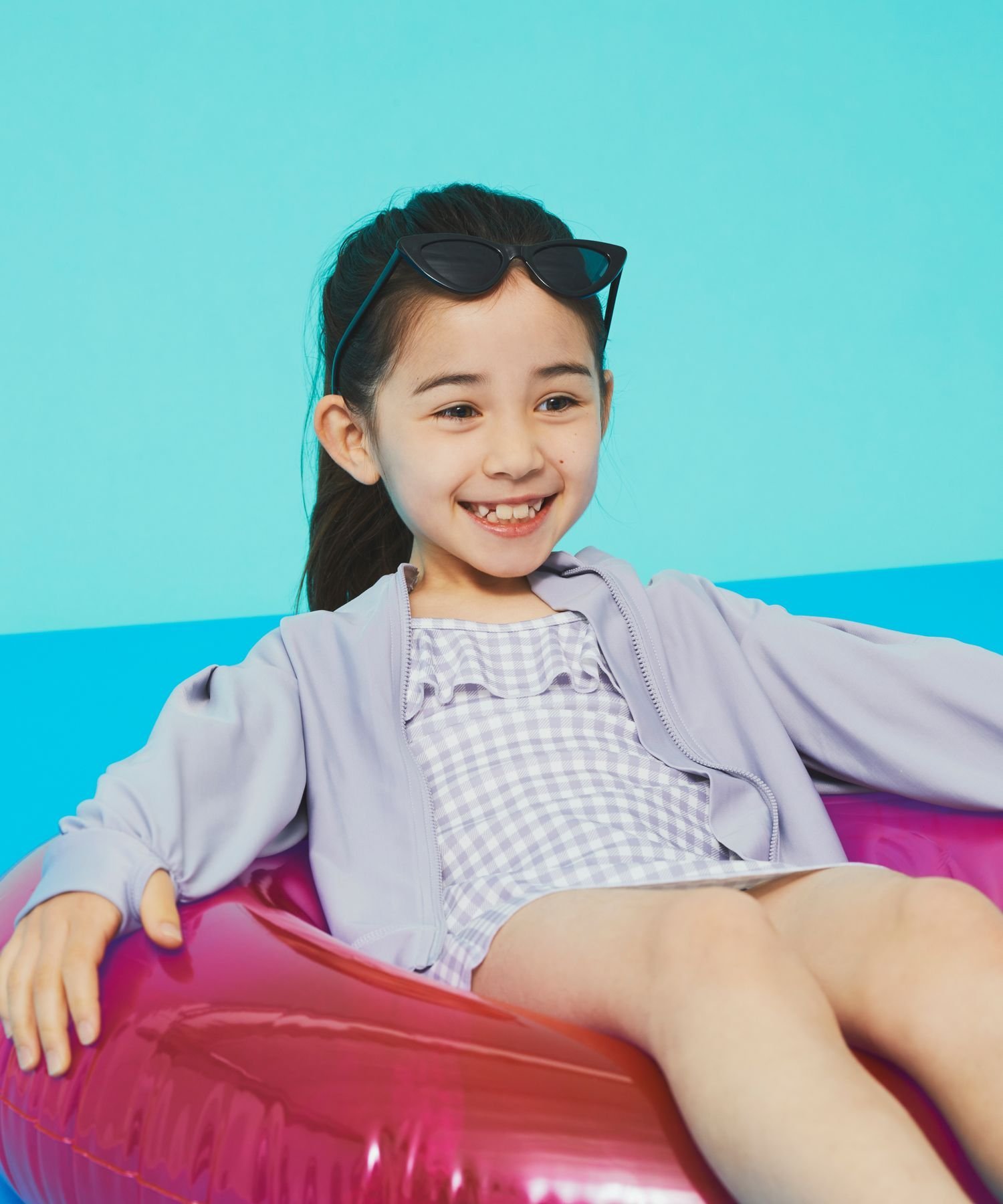 【SALE／70%OFF】GLOBAL WORK (K)SWIM/ラッシュガードLS グローバルワーク 水着・スイムグッズ 水着 パープル ブラックのサムネイル