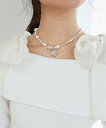 【SALE/10%OFF】MAJESTIC LEGON モチーフパールネックレス マジェスティックレゴン アクセサリー・腕時計 ネックレス ブルー ブラック