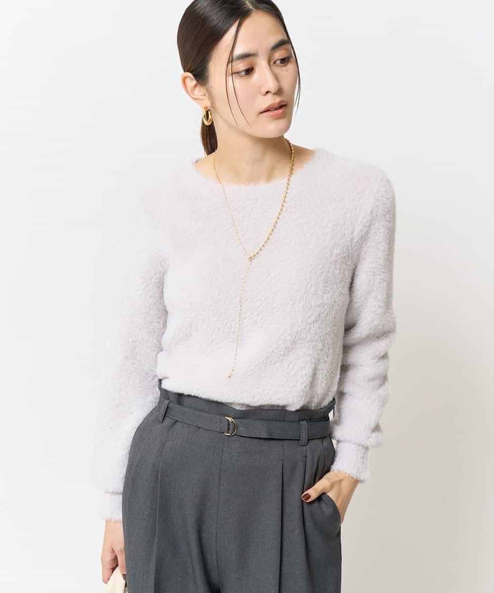 【SALE／50%OFF】a.v.v ヘアリーフェザーニット アー・ヴェ・ヴェ トップス ニット グレー
