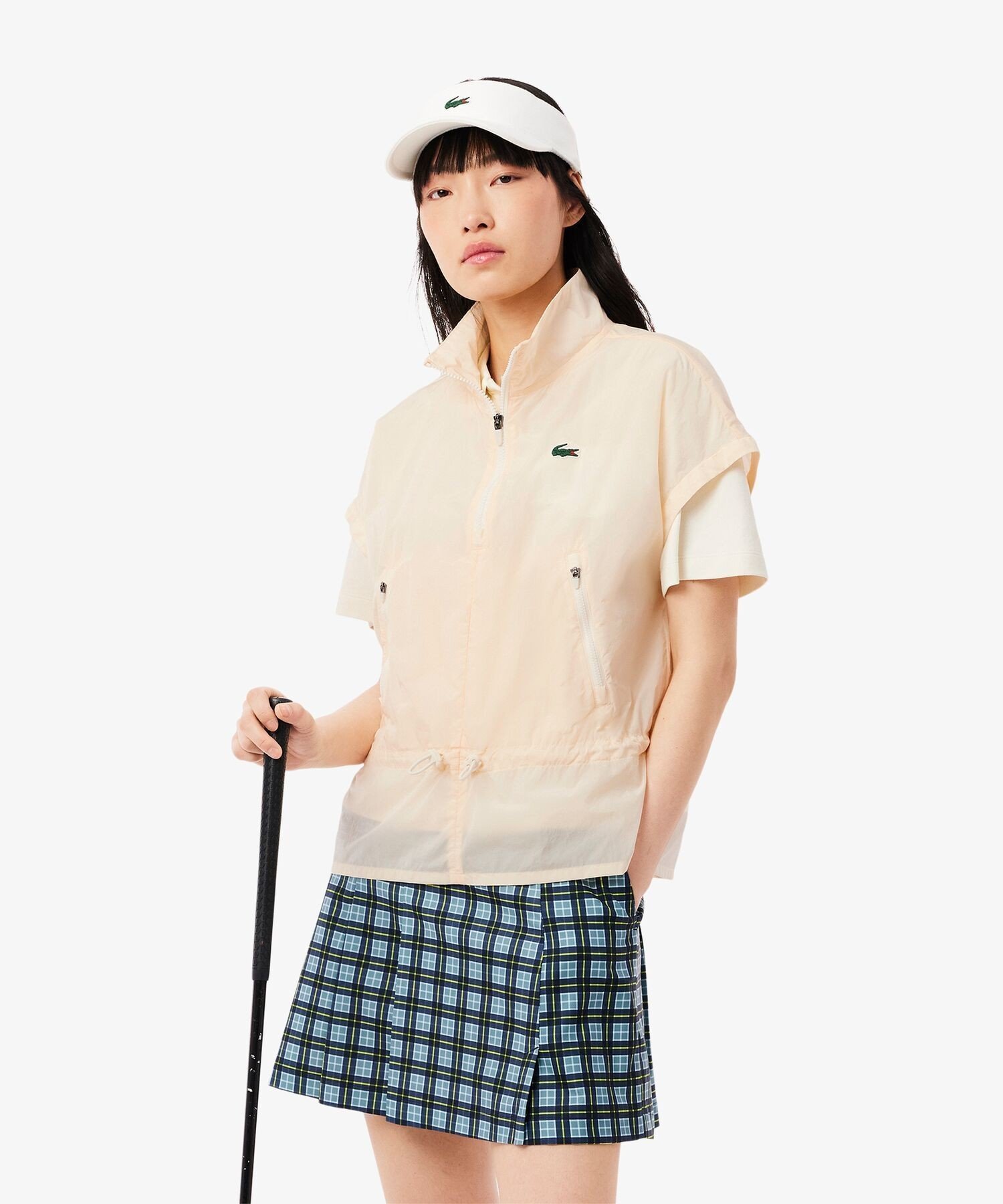 【SALE／40%OFF】LACOSTE マイクロフレンチスリーブウィメンズゴルフジャケット ラコステ ジャケット・アウター ダウンジャケット・ダウンベスト ホワイト【送料無料】