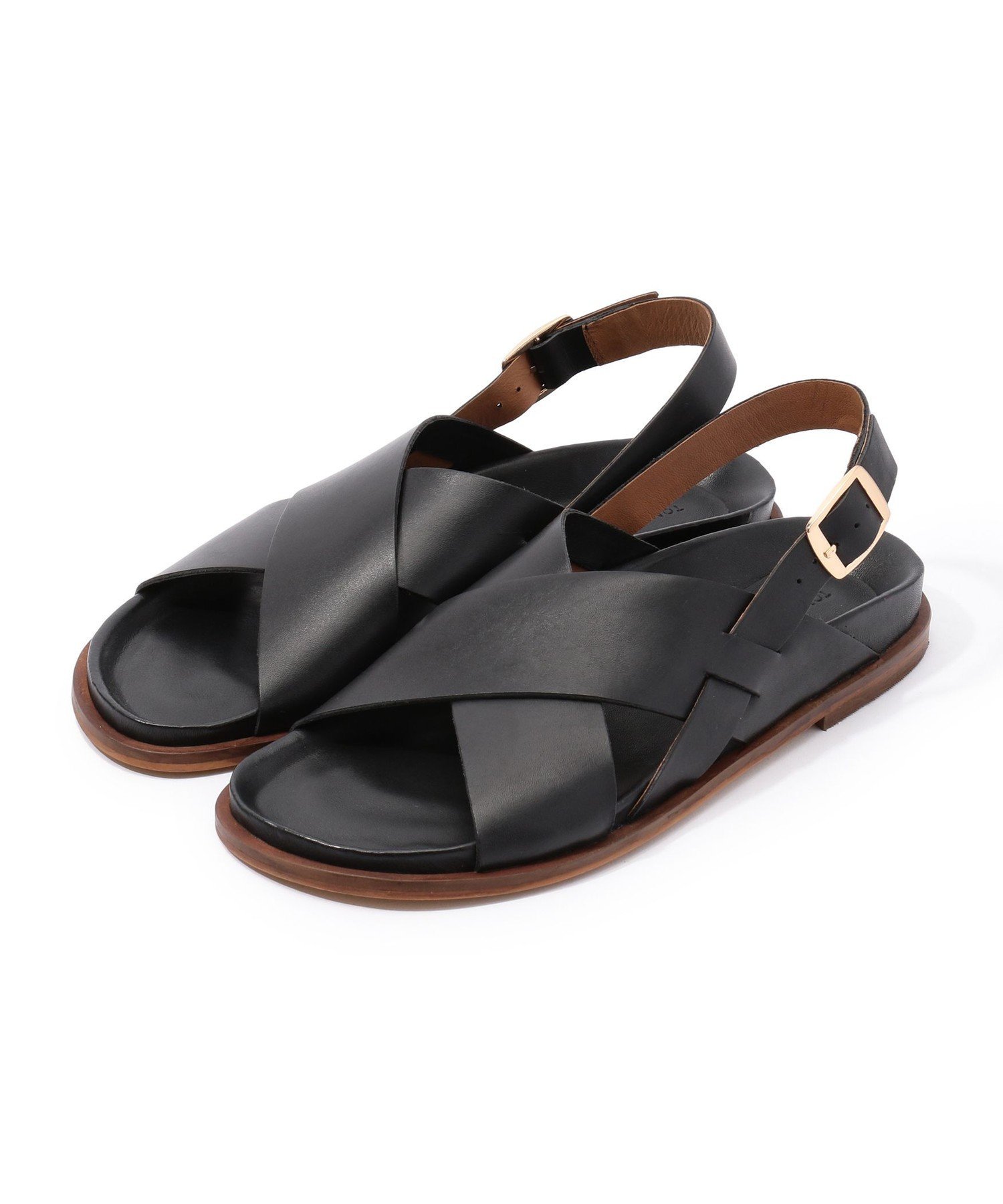 TOMORROWLAND GOODS TOMORROWLAND FOOTBED フラットサンダル トゥモローランド シューズ・靴 サンダル ブラック【送料無料】