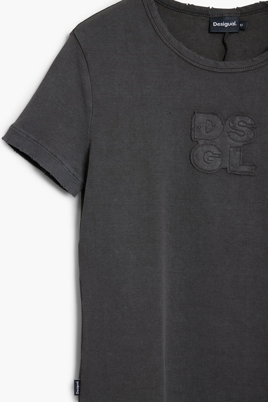 リップス入りロゴTシャツ デシグアル トップス カットソー・Tシャツ グレー