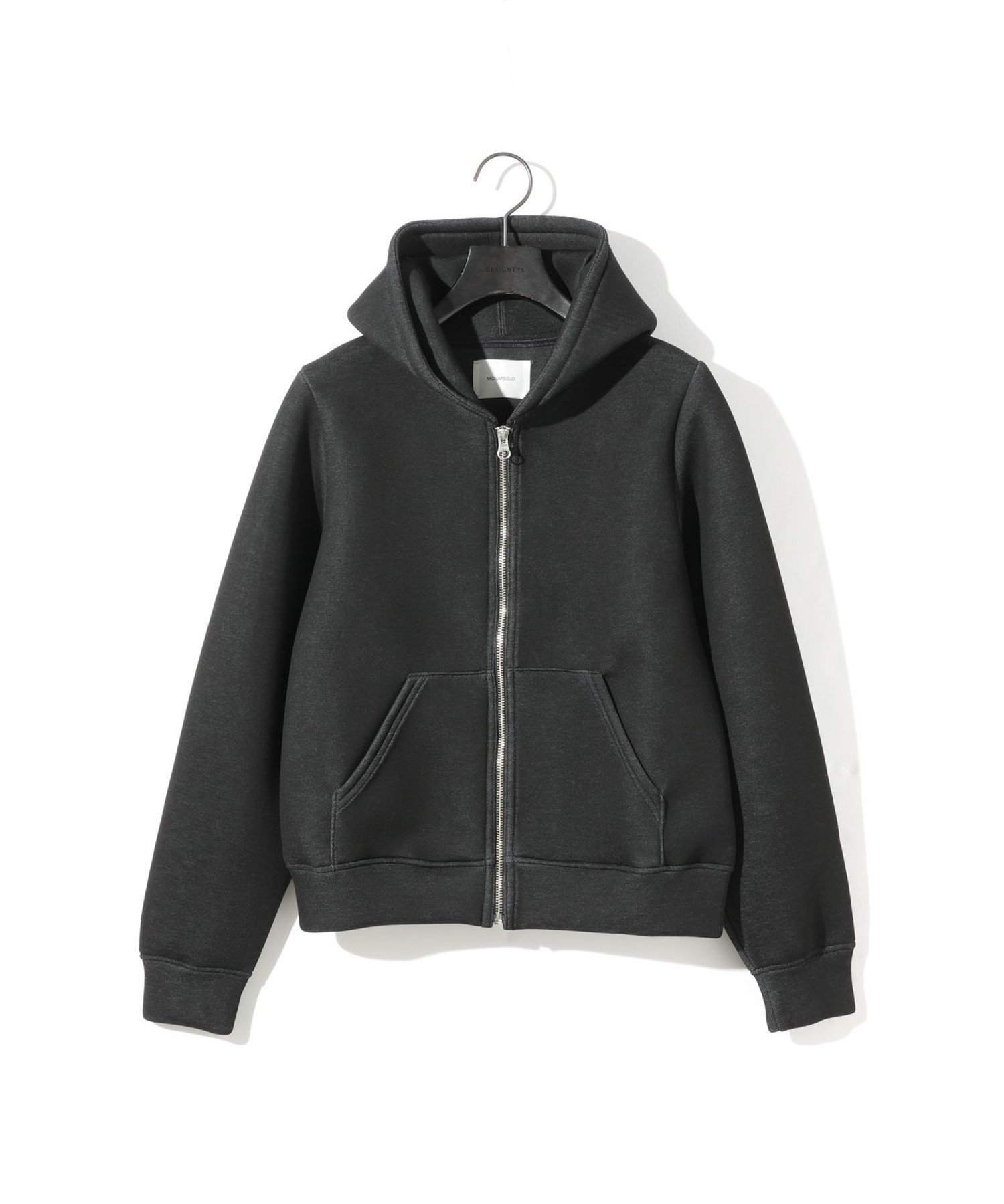 MIDIUMISOLID MIDIUMISOLID for Ladies シアーダブルニットジップパーカー マーコート トップス カットソー・Tシャツ グレー ブラック