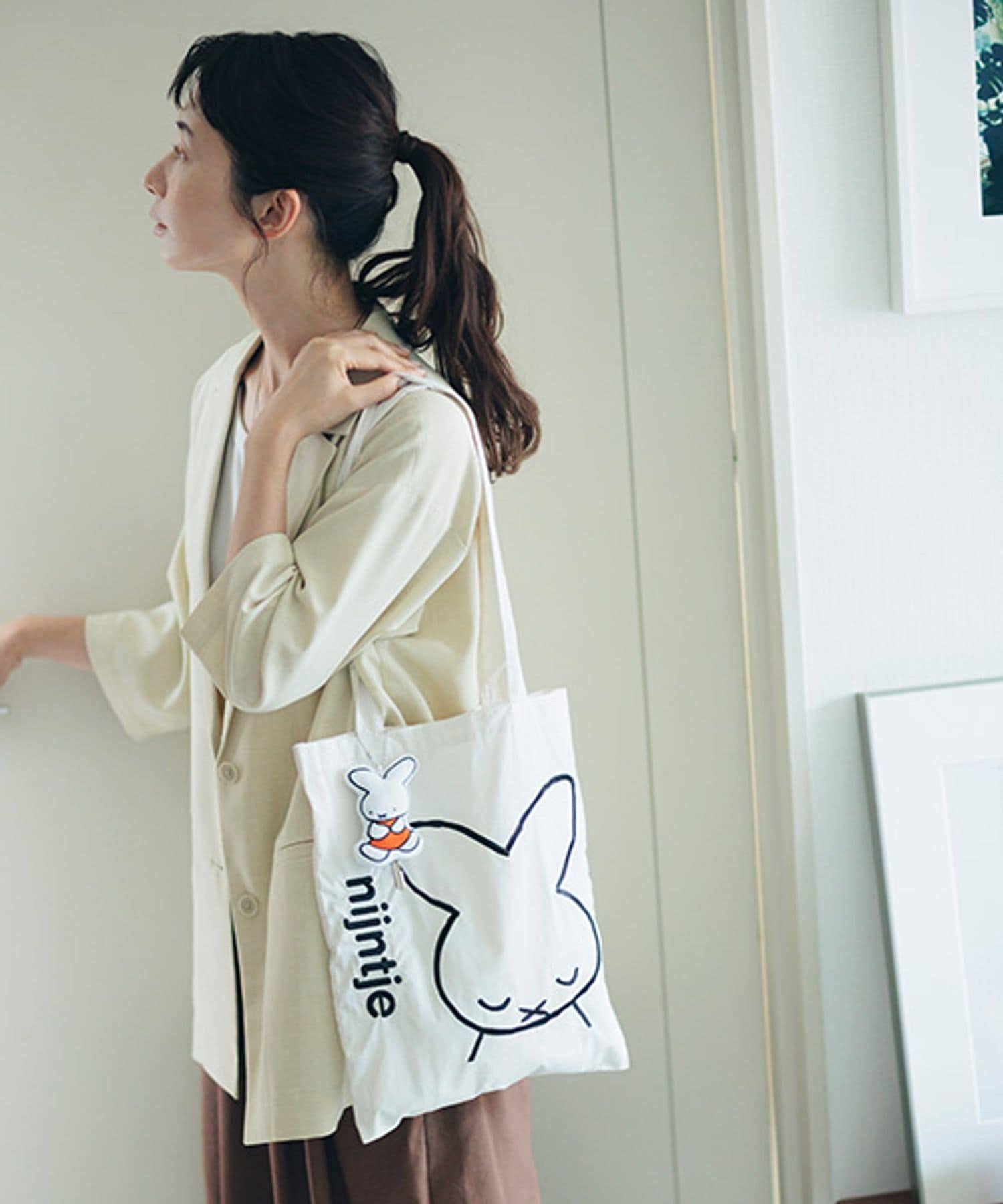 【SALE／30%OFF】studio CLIP ナインチェ刺しゅうレッスントート[Dick Brunaコラボ] スタディオクリップ バッグ トートバッグ ブルー ホワイトのサムネイル